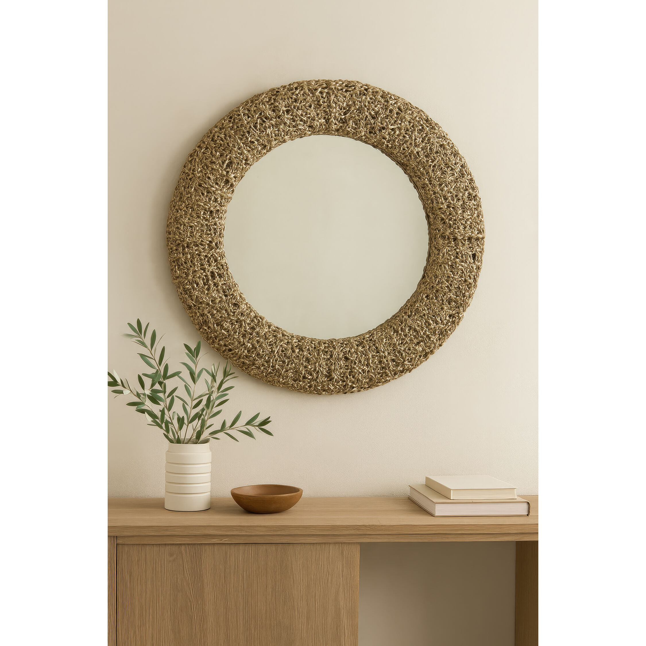 Tangled 33 X 33 inch Natural Rope Wall Mirror