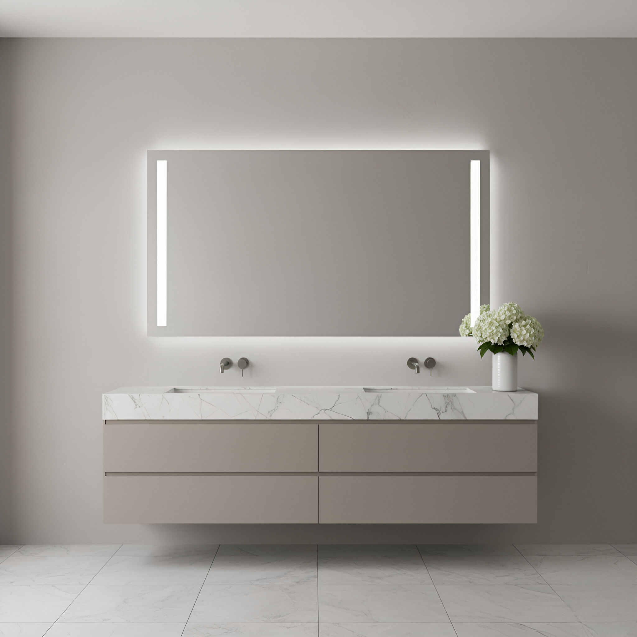 Lustro 60 X 36 inch Might Bright White LED Wall Mirror