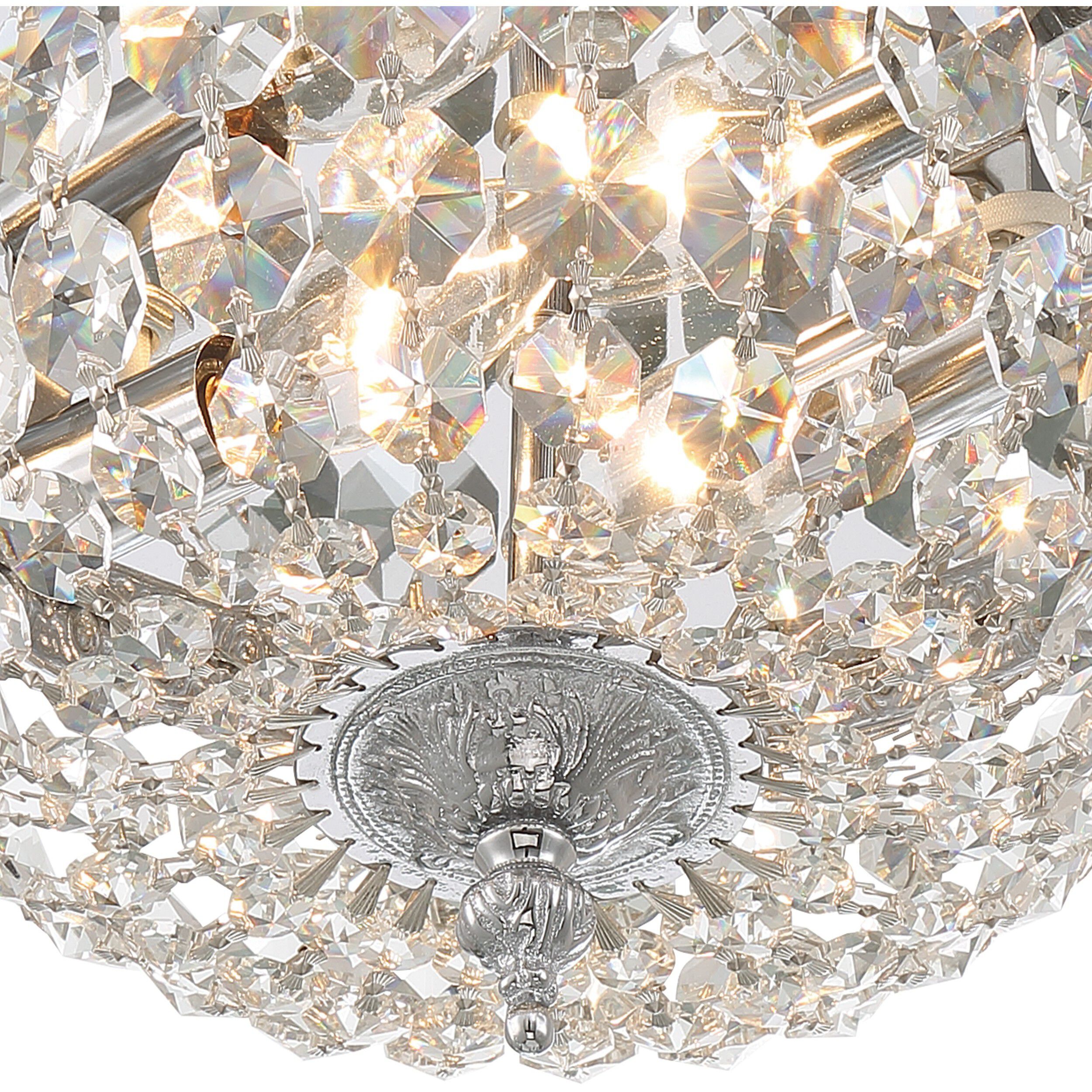 Waltham 2 Light 10 inch Polished Chrome Flush Ceiling Light in Clear Spectra