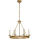 Chapman & Myers Launceton 6 Light 27 inch Antique-Burnished Brass Ring Chandelier Ceiling Light, Small