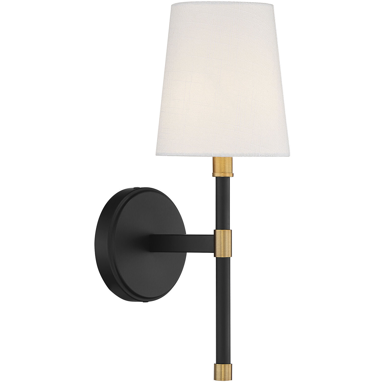 Brody 1 Light 5.75 inch Black with Warm Brass Accents Wall Sconce Wall Light in Matte Black with Warm Brass, Essentials