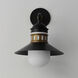 Admiralty 1 Light 16.75 inch Black and Antique Brass Outdoor Wall Mount in Antique Brass and Black