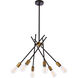 Lucca 6 Light 23 inch Black and Brass Pendant Ceiling Light