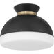 Gidget 1 Light 10.25 inch Matte Black and Vibrant Gold Flush Ceiling Light