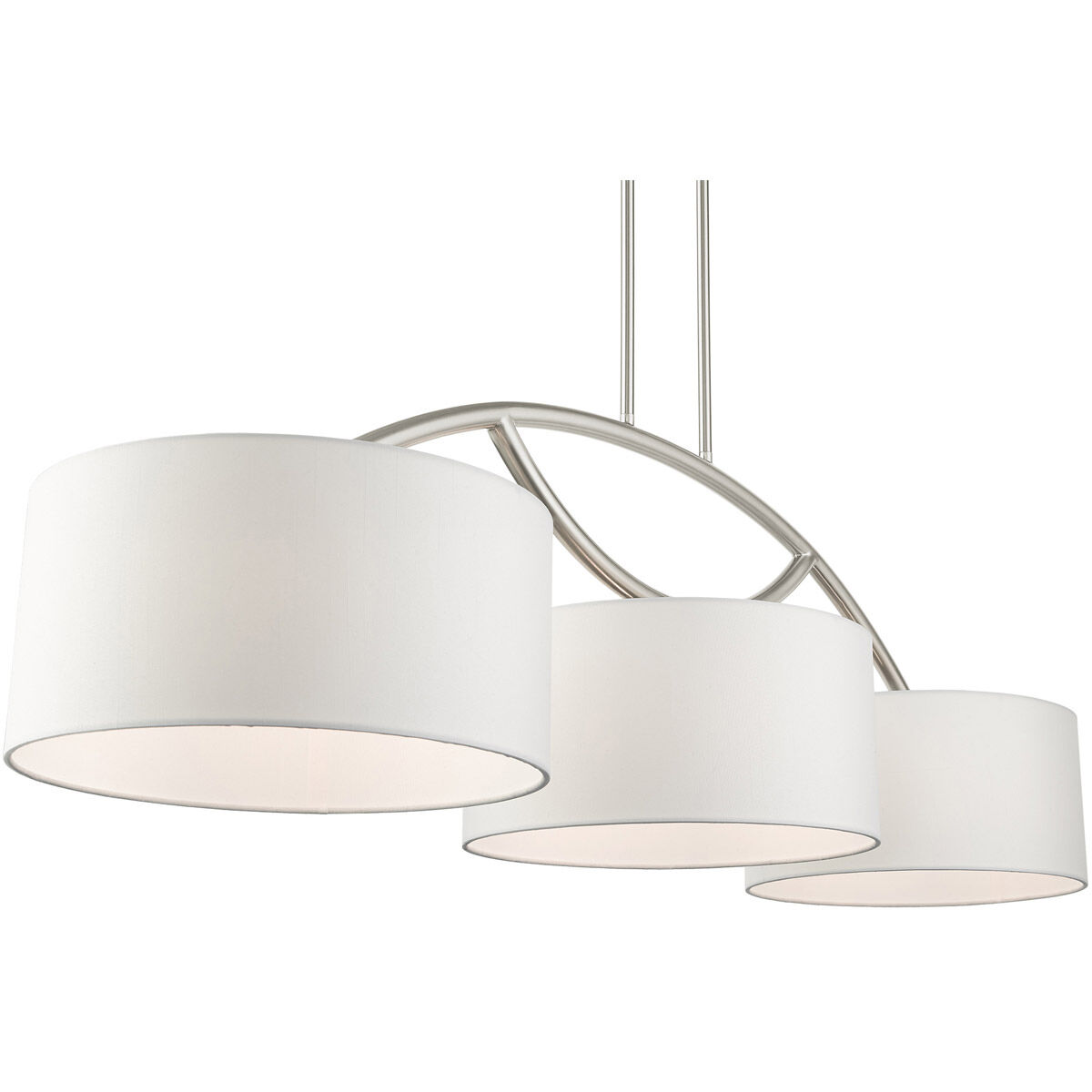 Meridian 3 Light 51 inch Brushed Nickel Linear Chandelier Ceiling Light