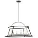 Campana 6 Light 3 inch Satin Nickel/black Chandelier Ceiling Light