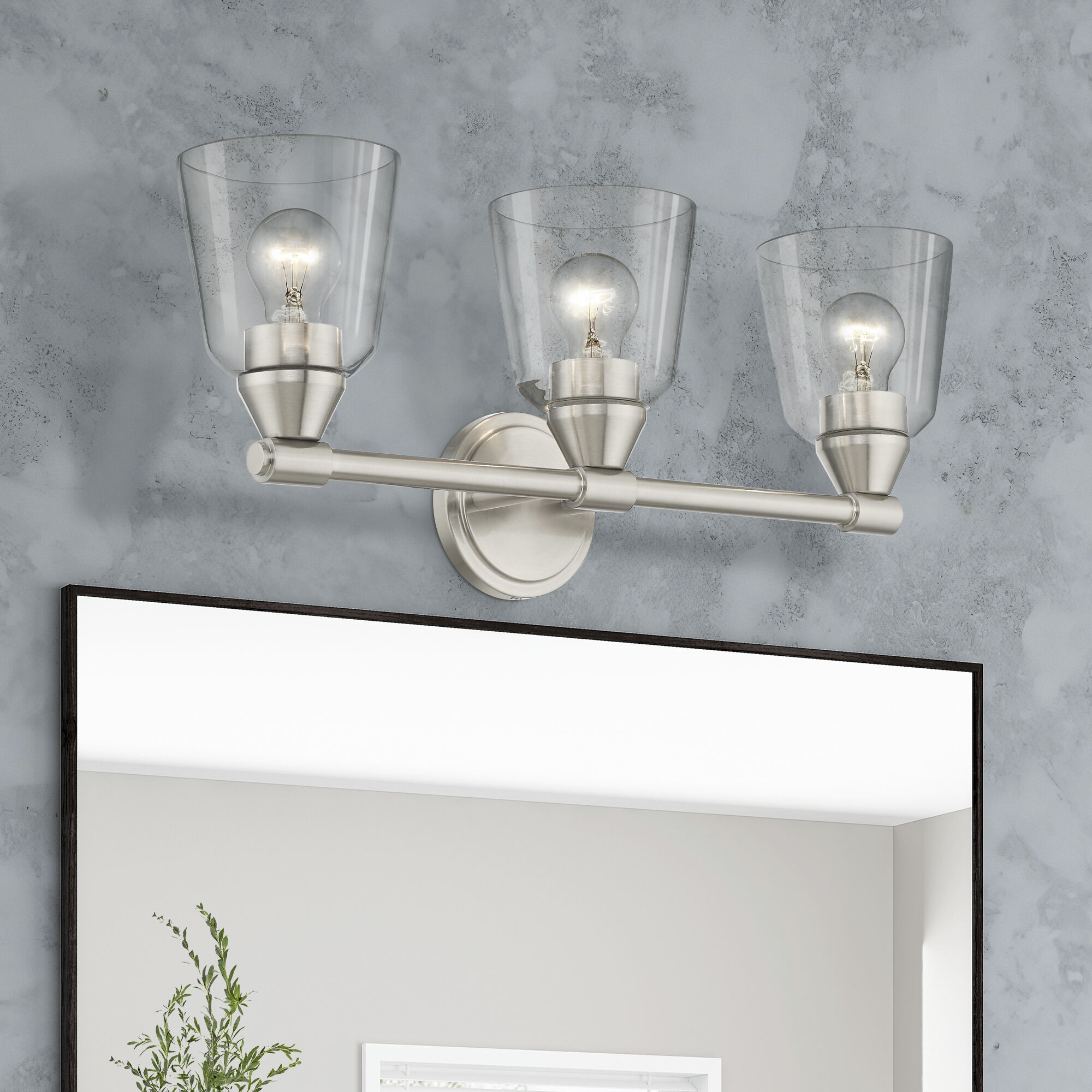Catania 3 Light 23 inch Brushed Nickel Vanity Sconce Wall Light