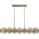Kinlee 12 Light 51 inch Antique Brass Linear Chandelier Ceiling Light