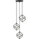 Vertical 3 Light 18 inch Matte Black and Brushed Nickel Chandelier Ceiling Light
