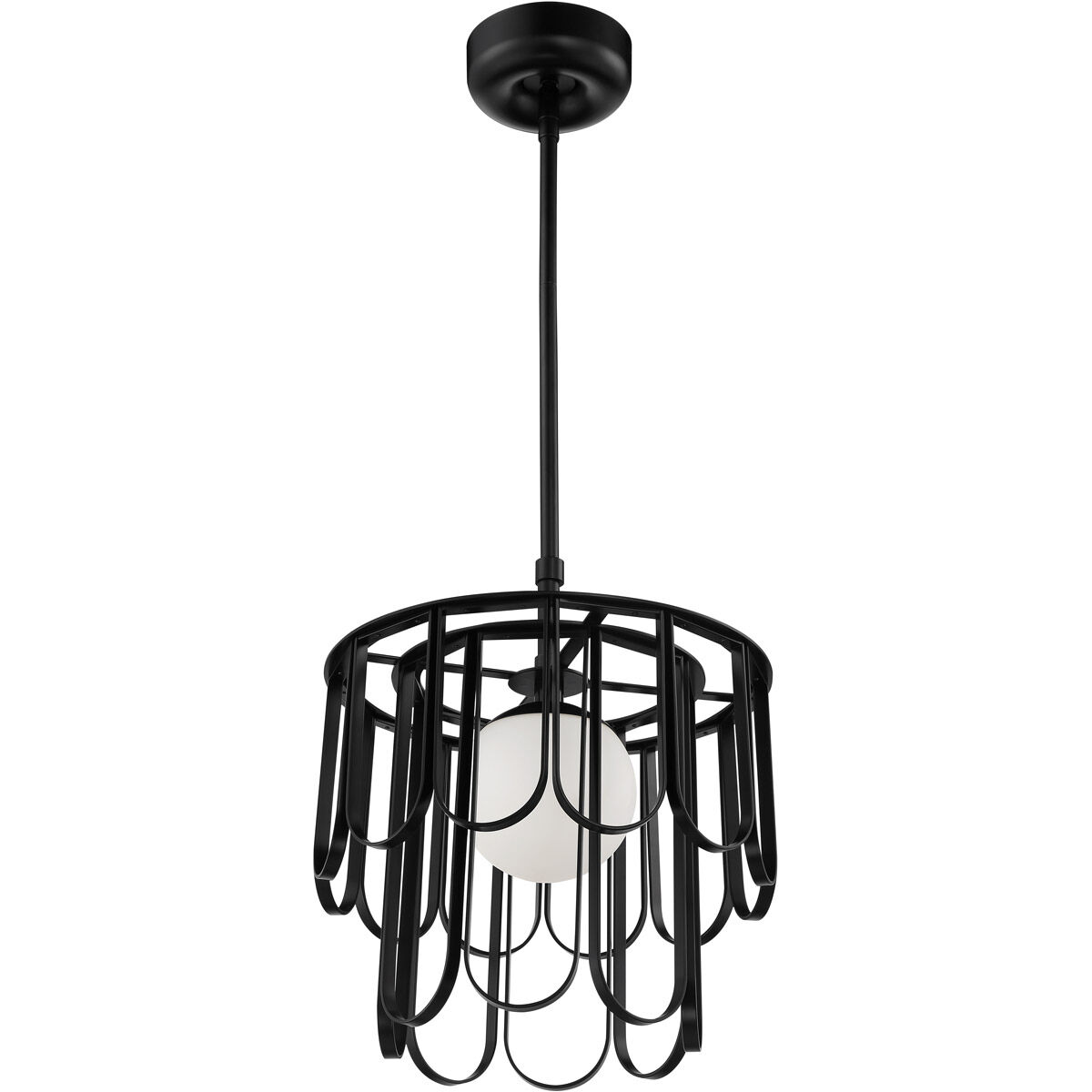 Melody 1 Light 15 inch Flat Black Pendant Ceiling Light