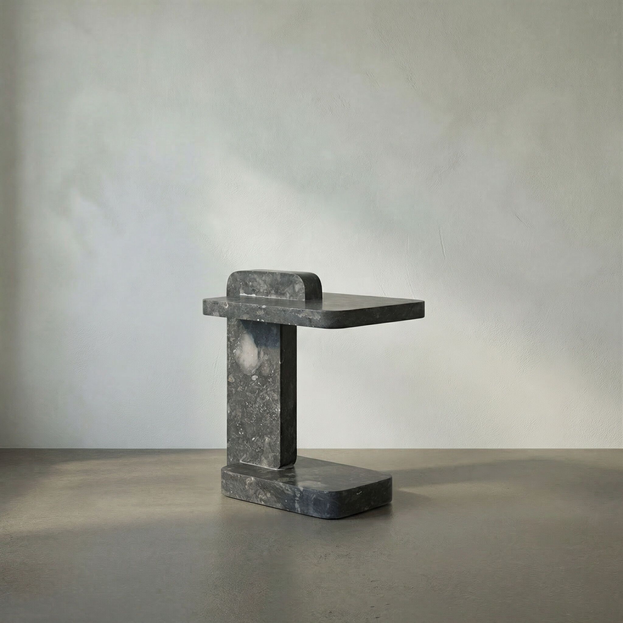 North 22.5 X 20 inch Black Marble Side Table