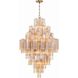 Addis 20 Light 31.5 inch Aged Brass Chandelier Ceiling Light in Amber