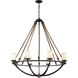 Natural Rope 8 Light 41 inch Aged Bronze with Natural Chandelier Ceiling Light