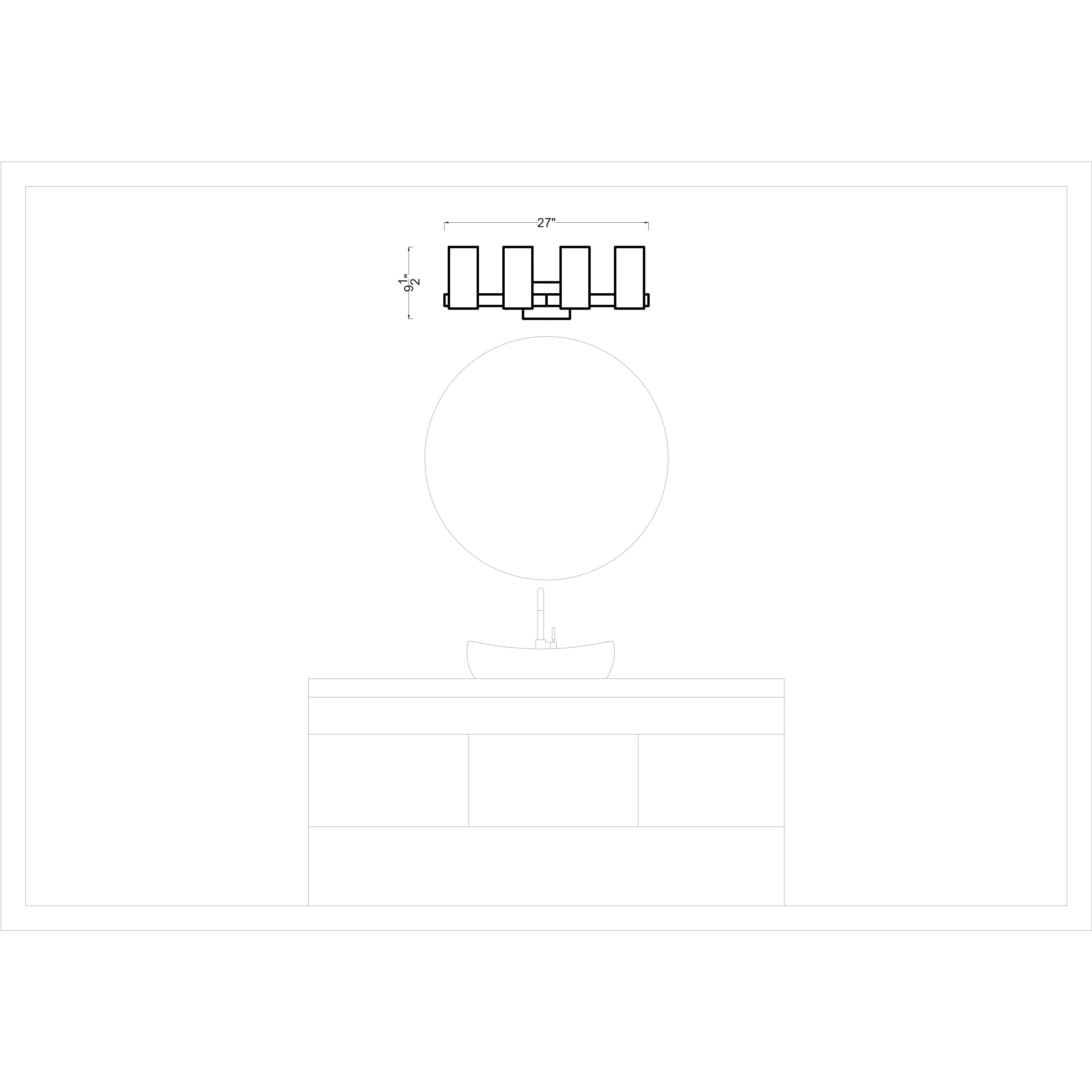 Drew & Jonathan Scott Rhode 4 Light 27 inch Satin Brass Vanity Light Wall Light