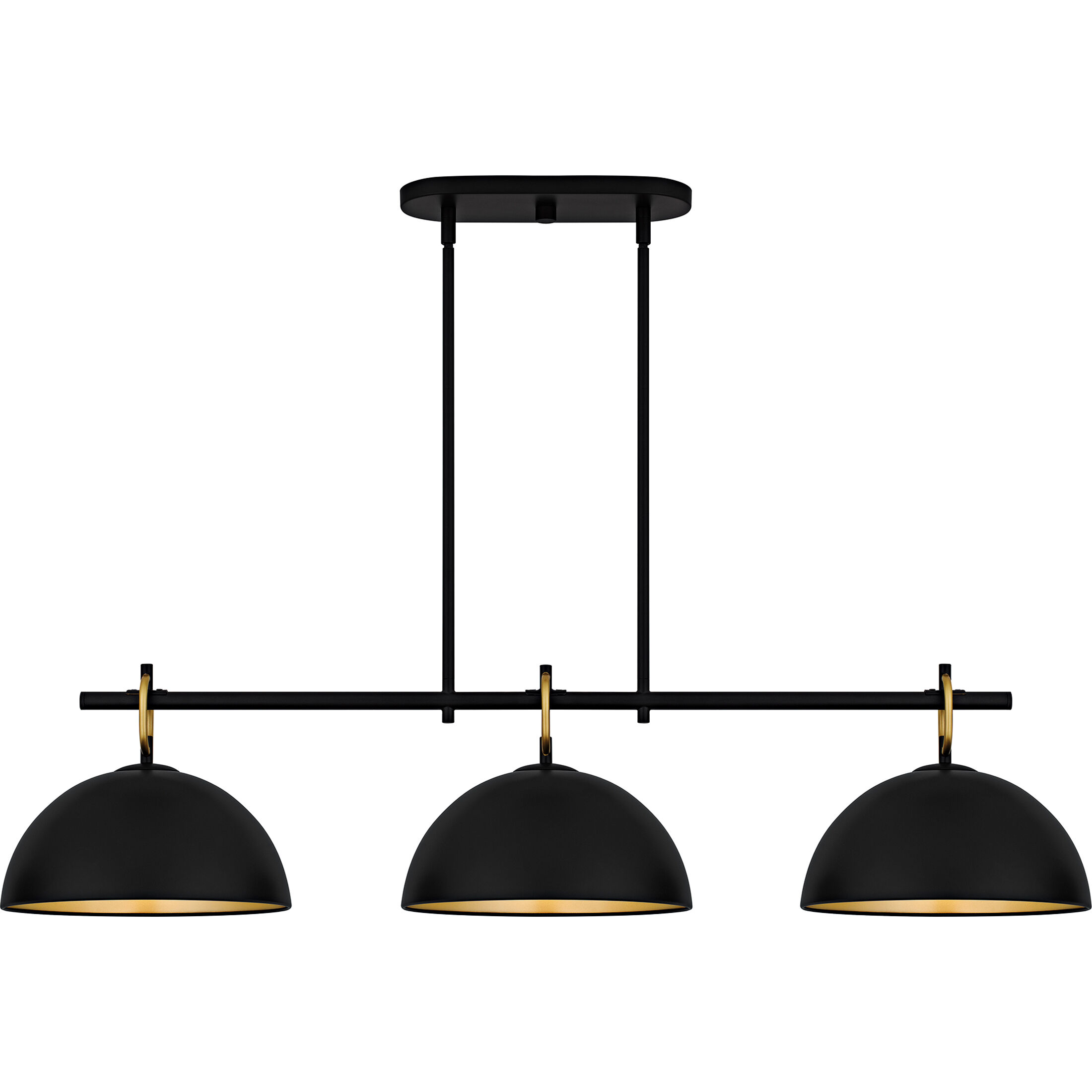 Cleo 3 Light 44.25 inch Matte Black Linear Chandelier Ceiling Light, Large