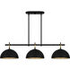 Cleo 3 Light 44.25 inch Matte Black Linear Chandelier Ceiling Light, Large