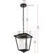 York 1 Light 10 inch Black Outdoor Pendant