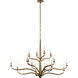 Dorianne 16 Light 44 inch Textured Dusken Brass Chandelier Ceiling Light