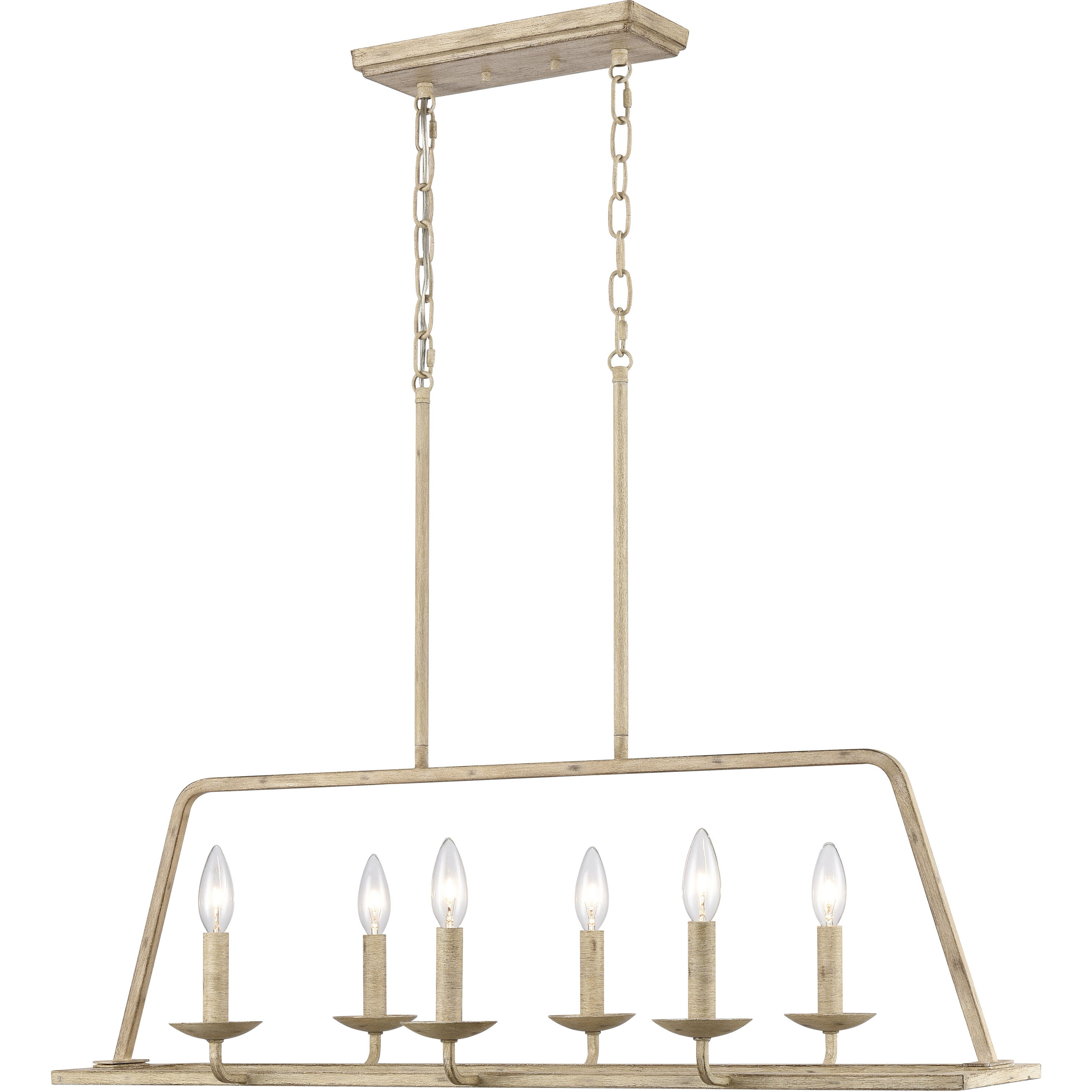 Ellisville 6 Light 34 inch Antique Cream Linear Chandelier Ceiling Light