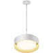 Echo LED 13 inch White/Gold Single Pendant Ceiling Light