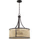 Malaya 6 Light 20.5 inch Aged Bronze Brushed Pendant Ceiling Light