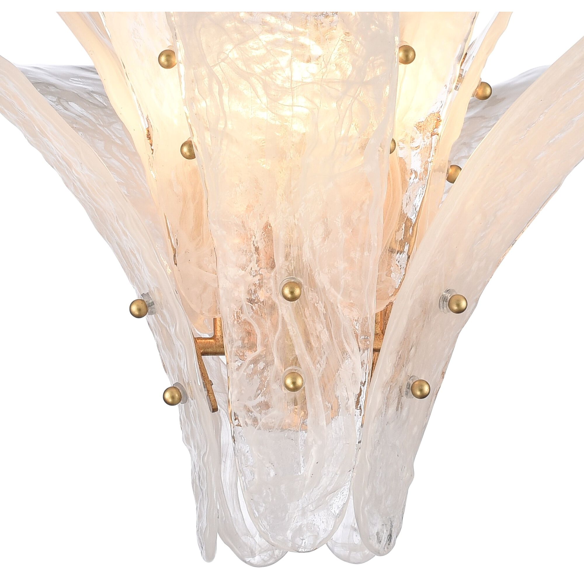 Fiore 5 Light 20 inch Antique Gold Leaf Semi Flush Ceiling Light