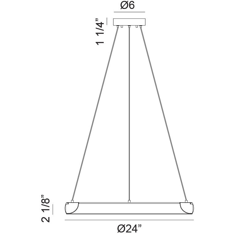 Maverick LED 24 inch Matte Black Pendant Ceiling Light