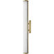 Lisa McDennon Devon LED 25.75 inch Lacquered Brass Bath Light Wall Light in Etched Opal, 40W, 2900K, Linear, Sconce