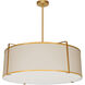 Trapezoid 4 Light 24 inch Gold with Cream Pendant Ceiling Light