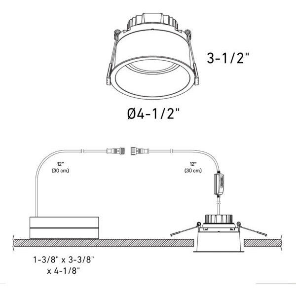 Facet Black Regressed in Color Temperature Changing, Gimbal Down Light