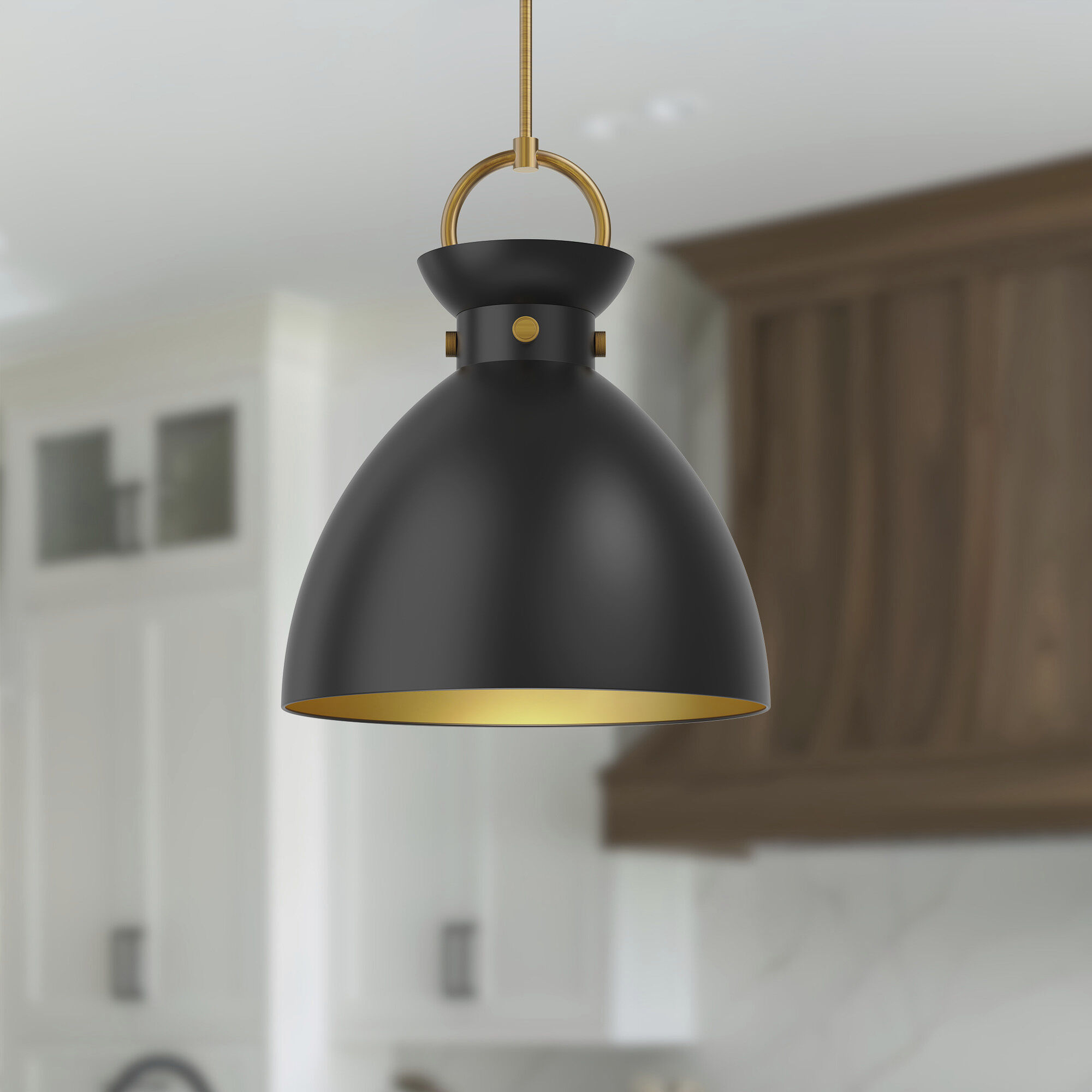 Alora Mood Waldo 1 Light 18 inch Aged Gold/Matte Black Pendant Ceiling Light in Aged Gold and Matte Black