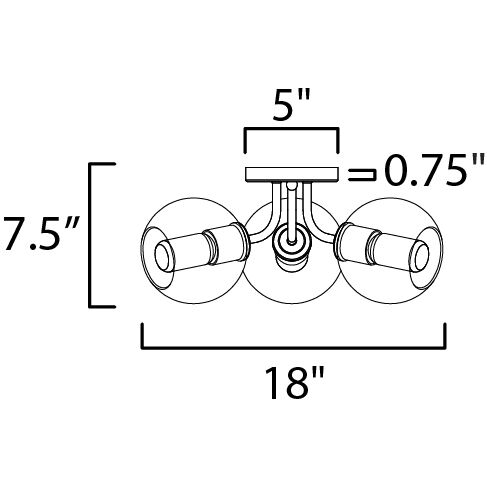Knox 3 Light 18 inch Natural Aged Brass Semi-Flush Mount Ceiling Light