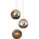 Pathos 3 Light 10.5 inch Antique Silver and Antique Gold and Matte Charcoal Multi-Drop Pendant Ceiling Light