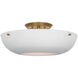 AERIN Valencia LED 16.5 inch Hand-Rubbed Antique Brass Flush Mount Ceiling Light in White