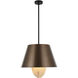 Rock On 4 Light 20 inch Brontourage and Matte Black Pendant Ceiling Light