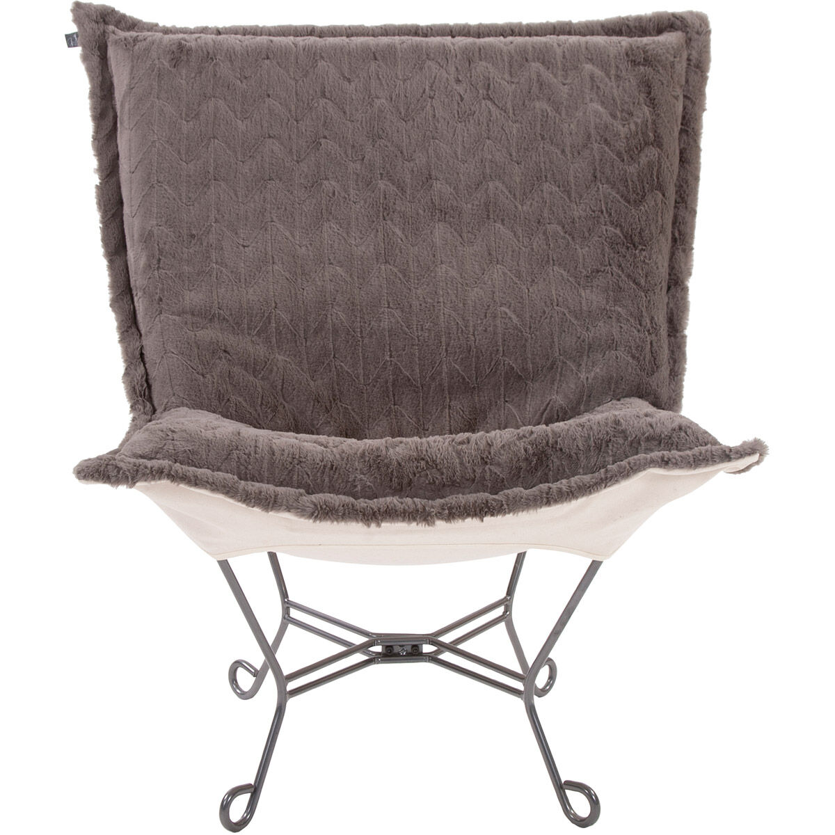 Puff Angora Stone Scroll Chair with Cover