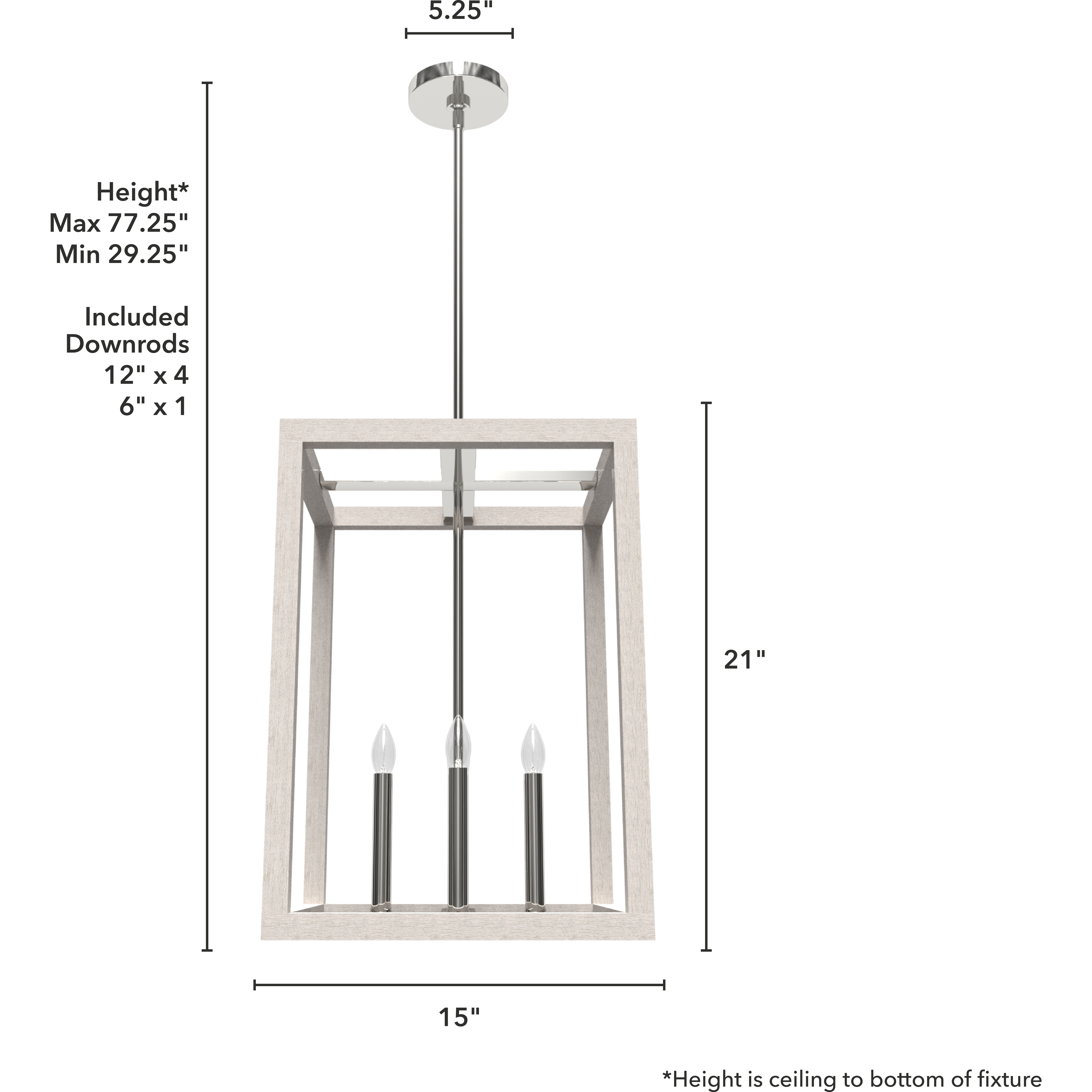 Squire Manor 4 Light 15 inch Distressed White Pendant Ceiling Light