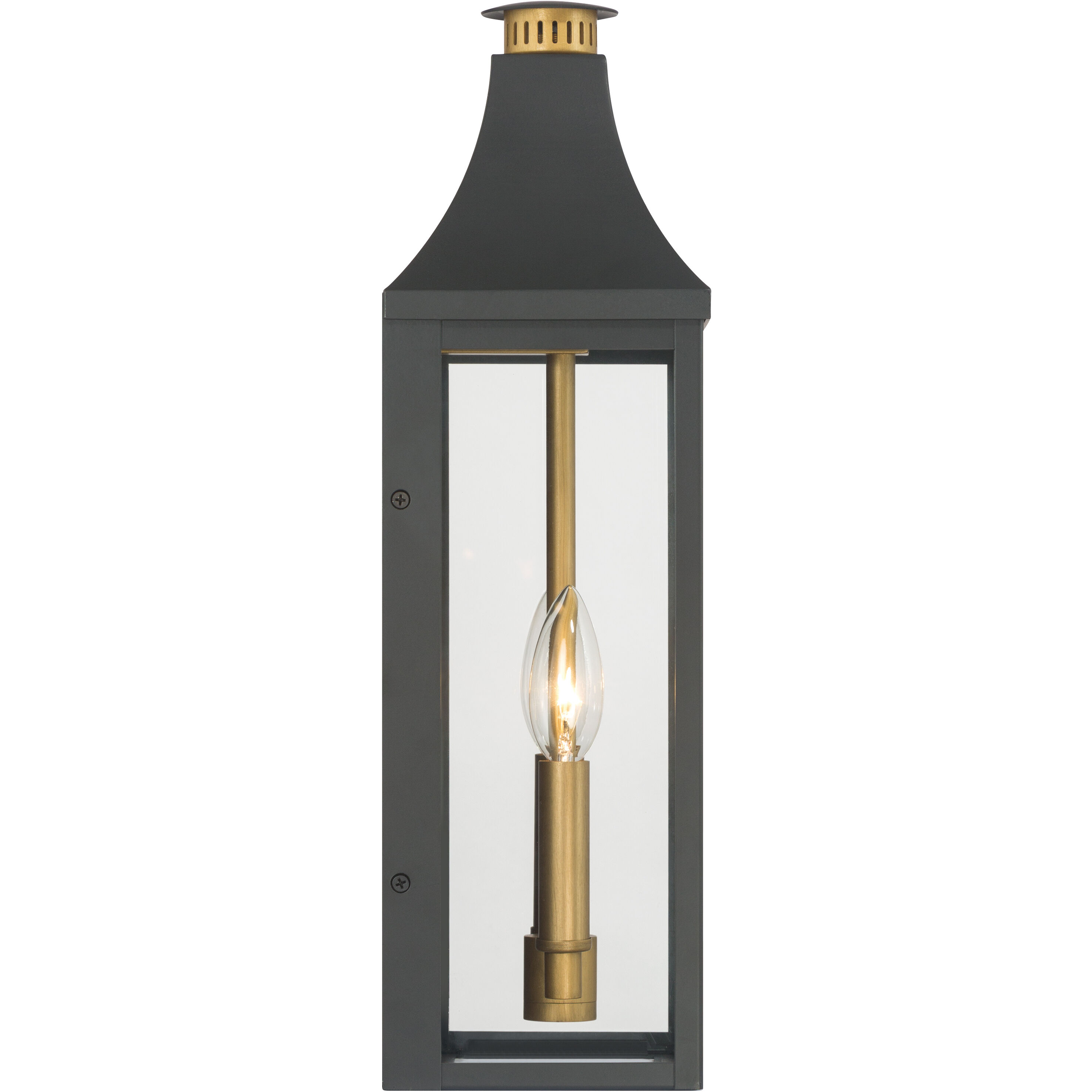 Hurstborne 2 Light 18.25 inch Dark Matte Black and Painted Legacy Brass Outdoor Wall Lantern