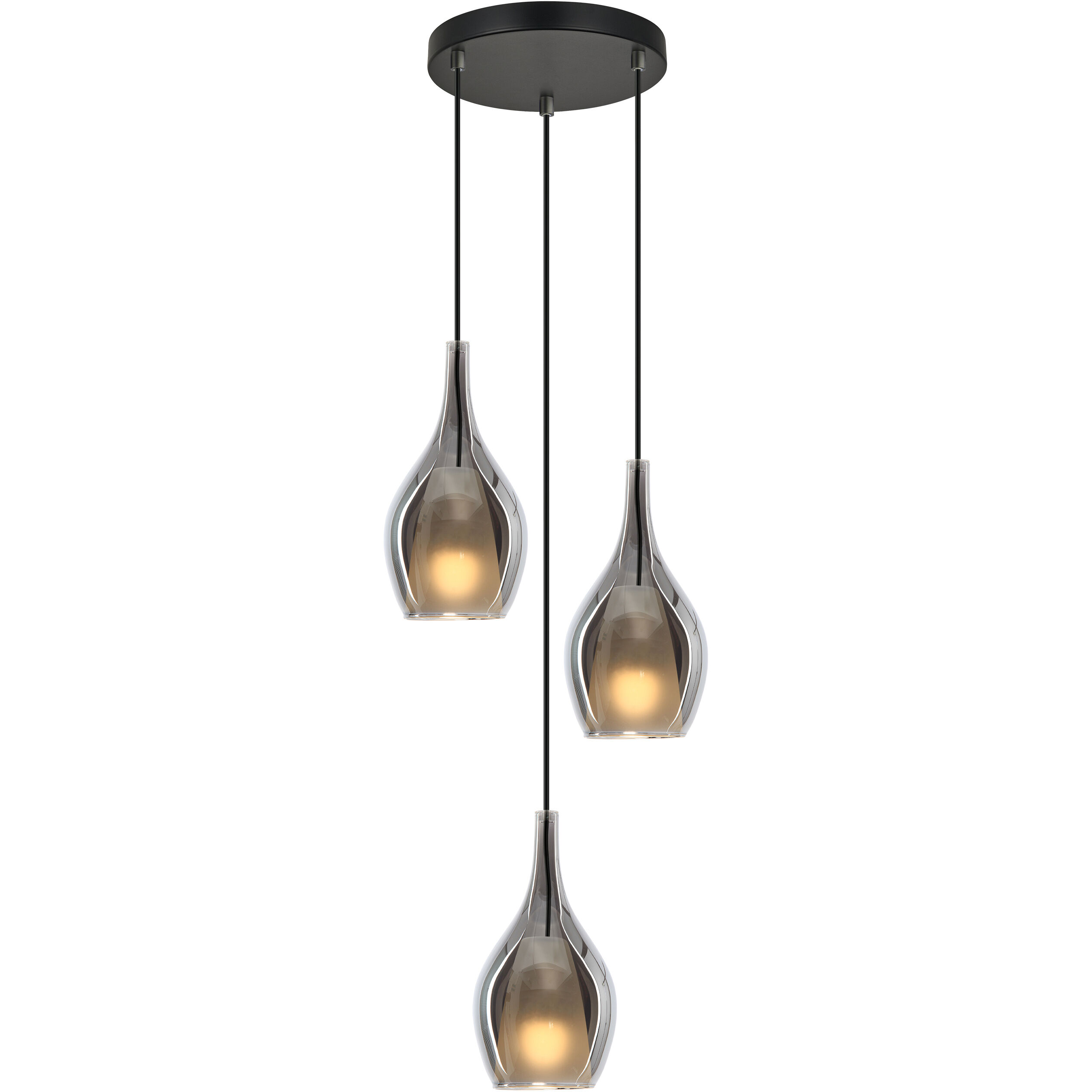 Jericho 3 Light 13.75 inch Matte Black Pendant Ceiling Light
