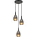 Jericho 3 Light 13.75 inch Matte Black Pendant Ceiling Light