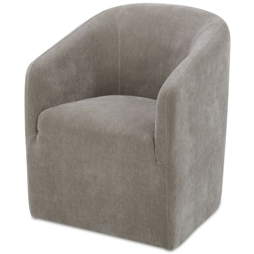 Sandy Tan Rolling Dining Chair