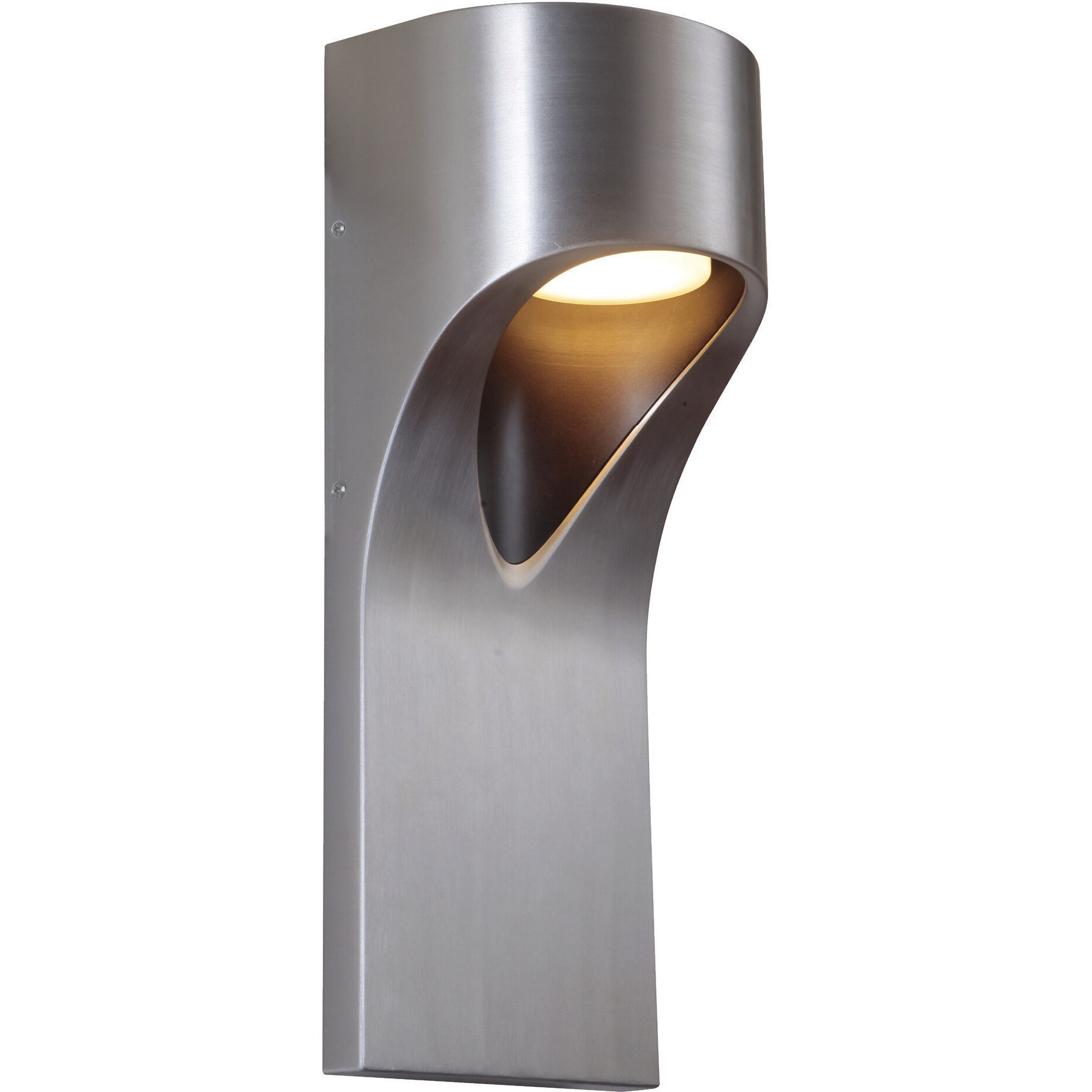 Fusion Outdoor Wall Mount in Satin Aluminum, Small