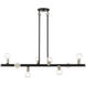 Bannister 8 Light 42 inch Black with Brushed Nickel Accents Linear Chandelier Ceiling Light, Large