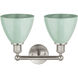 Plymouth Dome 2 Light 16.5 inch Brushed Satin Nickel Bath Vanity Light Wall Light in Seafoam