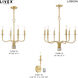 Lisbon 4 Light 20 inch Satin Brass Mini Chandelier Ceiling Light