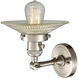 Franklin Restoration Halophane 1 Light 9 inch Brushed Satin Nickel Sconce Wall Light in Clear Halophane Glass, Franklin Restoration