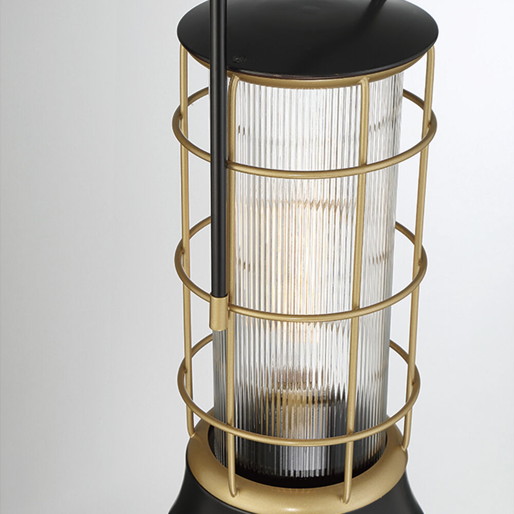 Rivamar 1 Light 16.25 inch Gold and Black Outdoor Wall Lantern