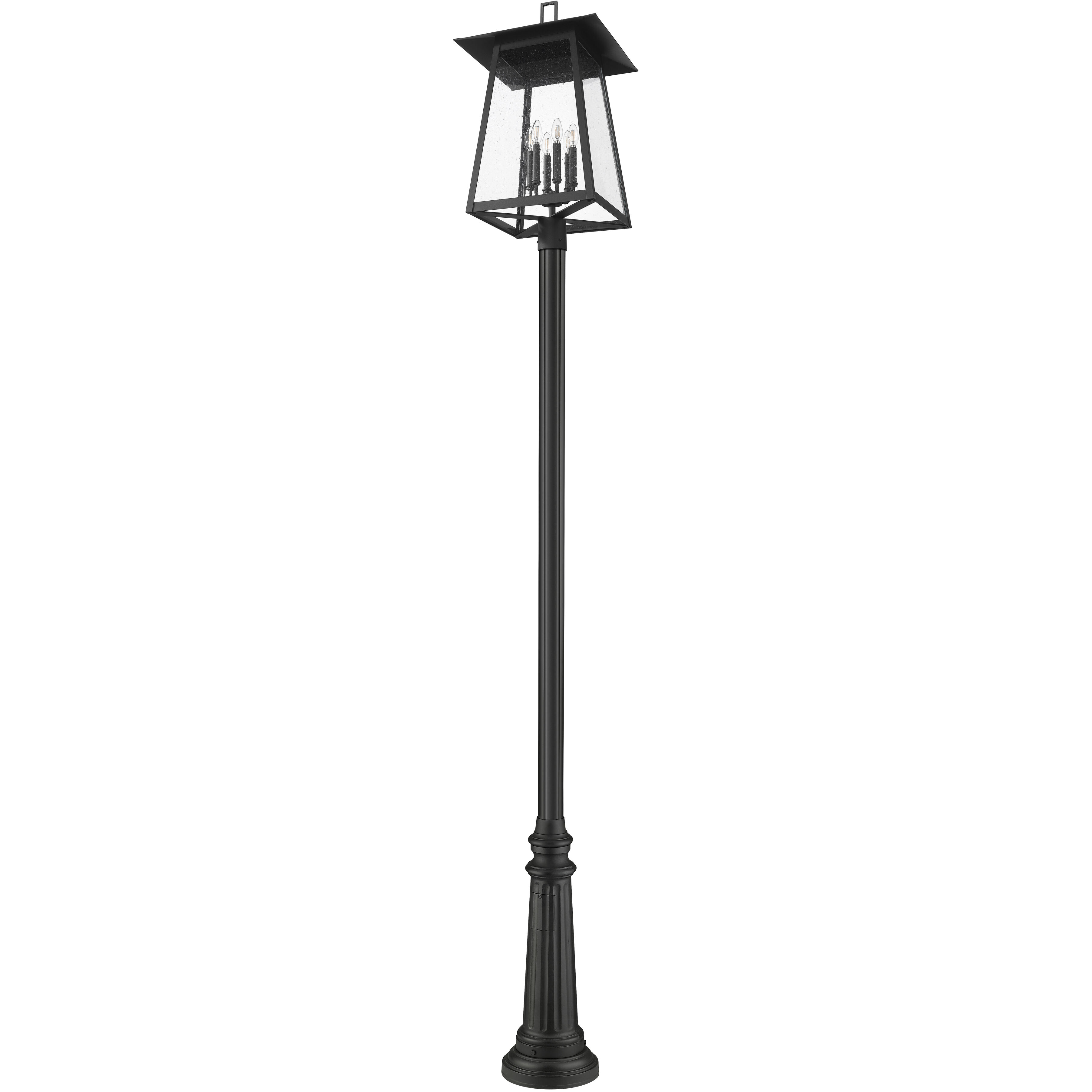 Rainer 6 Light 126 inch Black Outdoor Post Mounted Fixture in G9