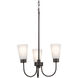 Erma 3 Light Olde Bronze Chandelier Ceiling Light, Small, 1 Tier