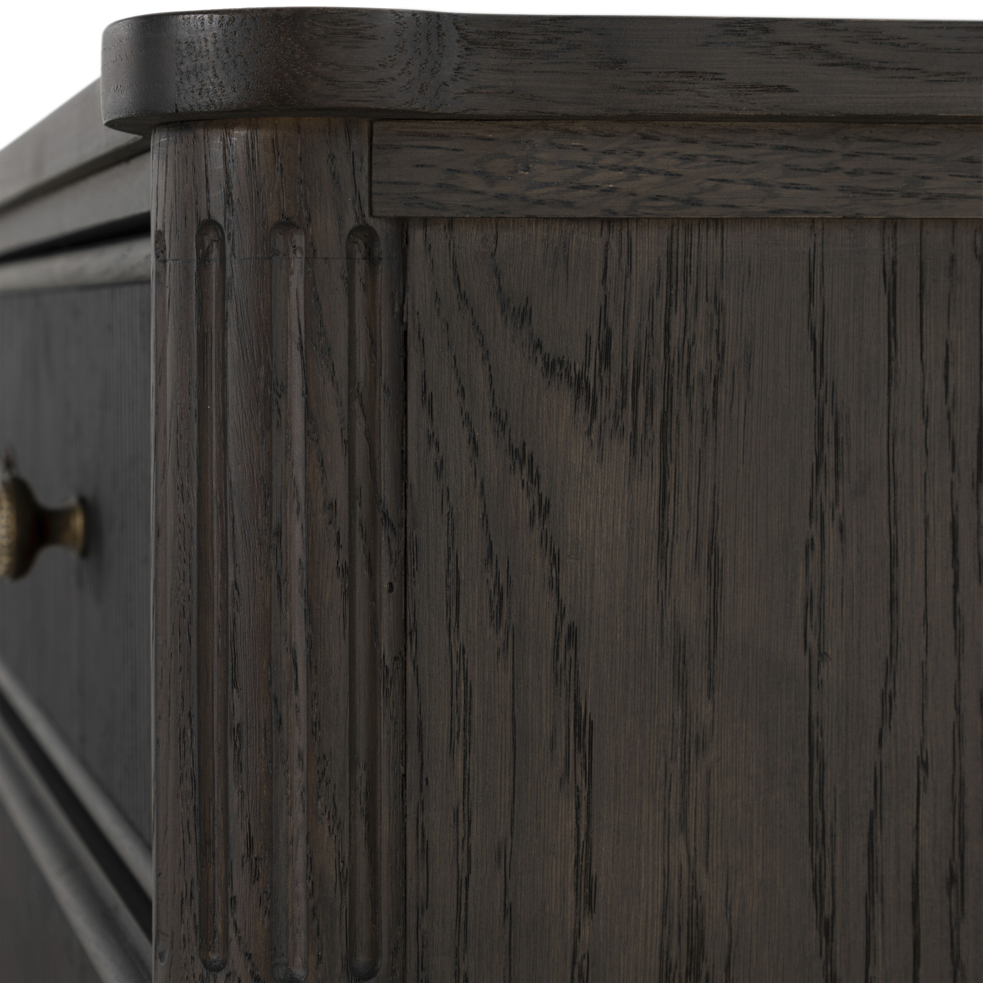 Andrea Dark Stained Oak / Antique Brass / Stained Oak Dresser